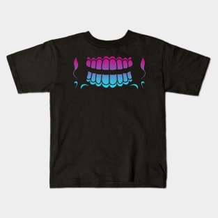 Sugar Skull Festive Simple Wide Print Jaw Vaporwave Kids T-Shirt